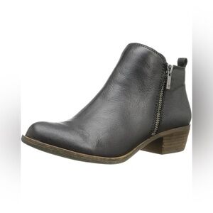 Lucky Brand LK Basel Ankle Bootie Black Leather Women's Size 6W